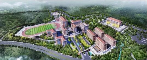 四川達州市高級技工學(xué)校新校區(qū)鳥瞰圖