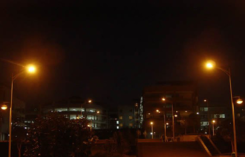 重慶龍門浩職業(yè)中學(xué)校校園夜景