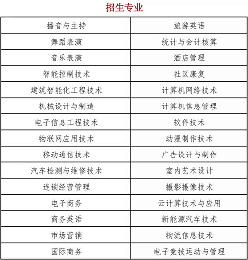 重慶信息技術(shù)職業(yè)學(xué)院招生專(zhuān)業(yè)