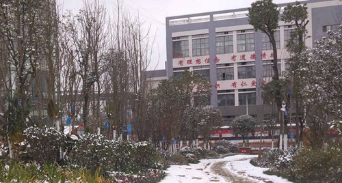 遵義職業(yè)技術(shù)學(xué)院路旁積雪