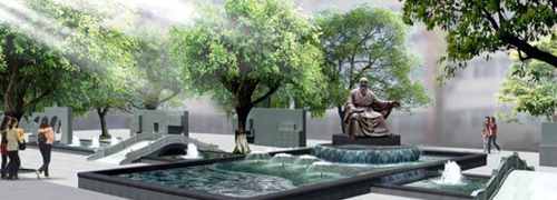成都高新實驗中學(xué)廣場水景