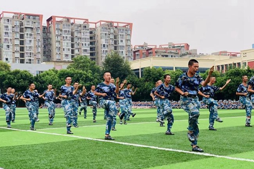 成都高新實驗中學(xué)軍體拳方隊
