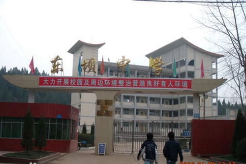 南部縣東壩中學(xué)校門口